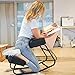 Sleekform Ergonomic Kneeling Chair - Rocking Desk Stool for Comfortable Home Office Posture Support - Metal, Heavy Duty, Easy to Clean Cushions