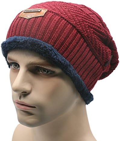 MEEFUR Men's Knitting Woolen Stocking Cap Thick Fleece Lining Beanie Winter Warm Hat Soft Slouchy Skull Caps