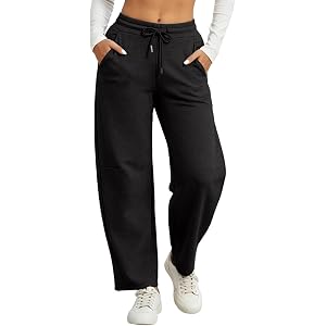 HYYGOCCTV Womens Baggy Wide Leg Sweatpants Warm Paneled Balloon Drawstring Jogger Pants with Side Slip Pockets