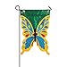Colorful Welcome Sculpted Butterfly Applique Garden Flag