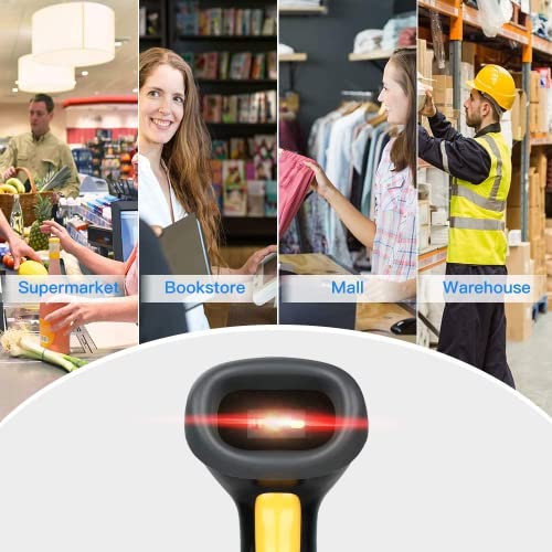 Eyoyo USB 2D Barcode Scanner, Handheld Wired 1D QR PDF417 Data Matrix Bar Code Scanner with USB Cable for Mobile Payment, Convenience Store, Supermarket, Warehouse…