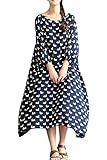 Mordenmiss Women's Swan Pattern Plus Size Dress Daily Clothing