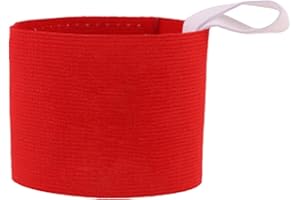 Soccer Captain Armband, Red Elastic Adjustable Non-Slip Band for Football Team Sports