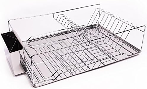 Durable 3-piece Stainless Steel Chrome Kitchen Sink Dish Drainer Set