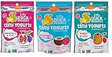 Little Duck Organics Tiny Yogurts Probiotic Fruit & Yogurt Snacks 3 Flavor Variety Bundle: (1) Little Duck Pomegranate Acai, (1) Little Duck Mango Goji, (1) Little Duck Raspberry Coconut, .75 Oz. Ea.