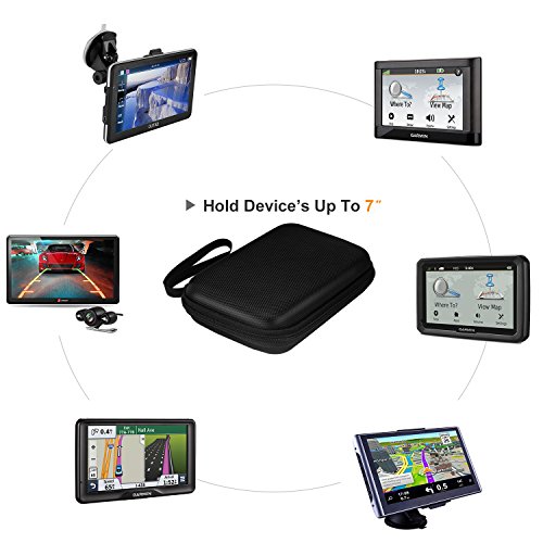 MoKo 7-Inch GPS Carrying Case, Portable Hard Shell Protective Pouch Storage Bag for Car GPS Navigator Garmin / Tomtom / Magellan with 7" Display - Black