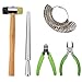 YaeTek Jewelry Tools Kit including Jewelers Rubber Hammer, Metal Ring Mandrel, Ring Sizer ring tool FINGER GAUGE, Nylon Jaw Pliers and Jewelry Flush Cutter