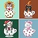 SKRYUIE 4 Pack 5D Diamond Art Painting Kits Christmas Halloween Gift Kittens Full Drill Paint with Diamond Art, DIY Cups Cats by Number Kits Wall Home Decor 12