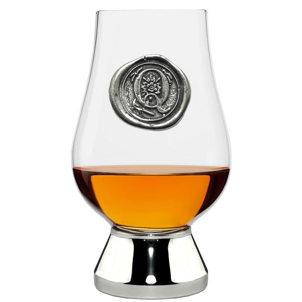 English Pewter Company Glencairn Personalised Whisky Glass with Monogram Initial - Unique Gifts for Men - with Your Choice of Initial 200ml [WGP217] (Q)