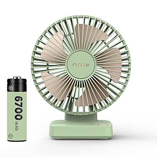 Funme 6700mAh Battery Fan Person Air Circulator USB Desk Fan Small But Mighty, Quiet Portable Table Fan for Outdoor Energency Hurricane Power Outages, 3 Speeds, Rechargeable