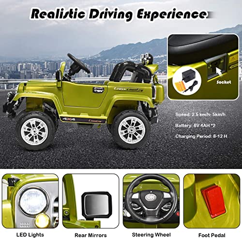 HONEY JOY Ride On Truck, 12V Battery Powered Electric Vehicle with
