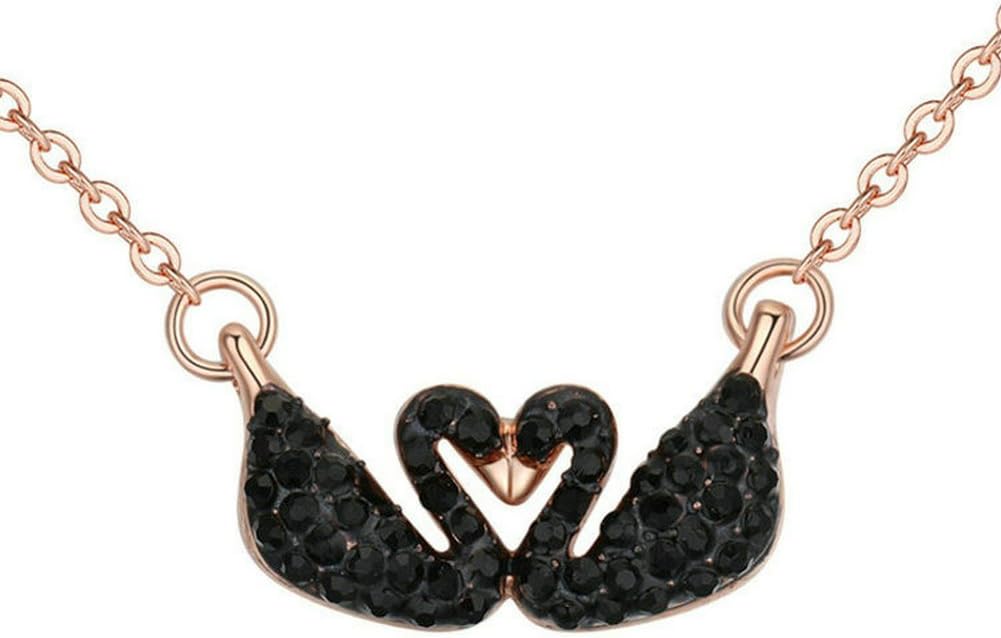 Babao Jewelry Swan Love 18K Platinum Plated Cubic Zirconia Crystal Necklace