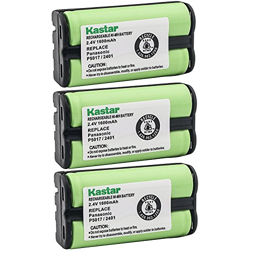 Kastar Cordless Battery (3 Pack), Ni-MH 2.4V 1600mAh, Replacement for AT&T 2455 2440 2430 2402 2401 2400 Cordless Telephone Battery and Panasonic HHR-P546A, TYPE 23