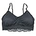 Coobie Seamless Lace Back Scoopneck Bra, Charcoal,One Size