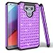 LG G6 Case, LG G6 Back Cover, TILL(TM) Studded Rhinestone Crystal Bling Diamond Shock Absorbing Hybrid Defender Rugged Slim Case Cover For LG G6 2017 Release 5.7Inch [Purple]