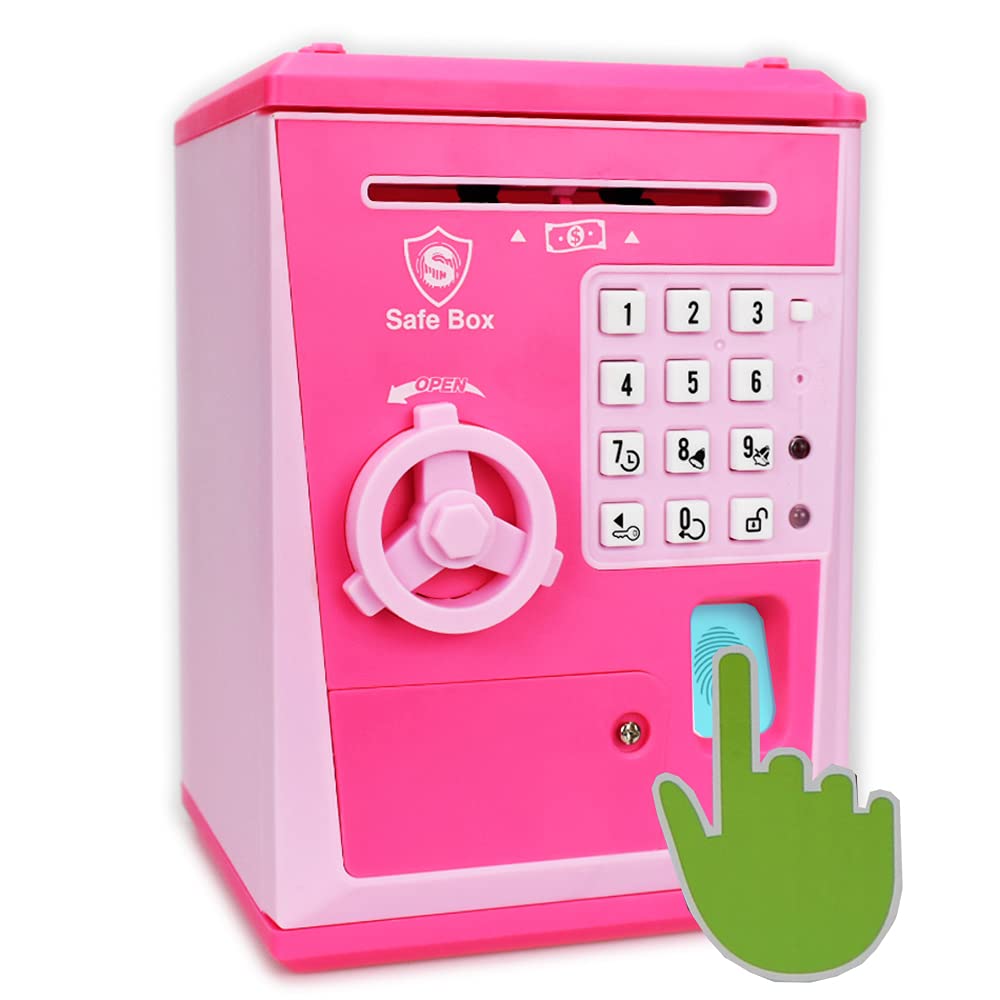 Photo 1 of Litpggy Kids Safe Bank with Fingerprint Password Talking ATM Piggy Bank for Real Money Toy Gift for 5-14 Years Old Boys Girls