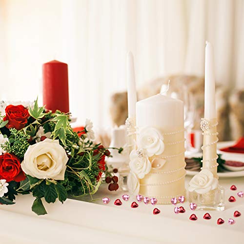 image for Chengu Red/Pink Acrylic Heart for Valentines Day, Wedding Heart Table 