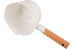 MALUGOGO Long Handle Water Scoop Large Capacity Wooden Ladle for Sauna Bath and Rinsing with Stackable