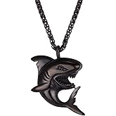 U7 Stainless Steel Shark Necklaces,18K Gold Plated Dolphin/Swordfish/Shark Pendant Necklace,Punk Mens Jewelry