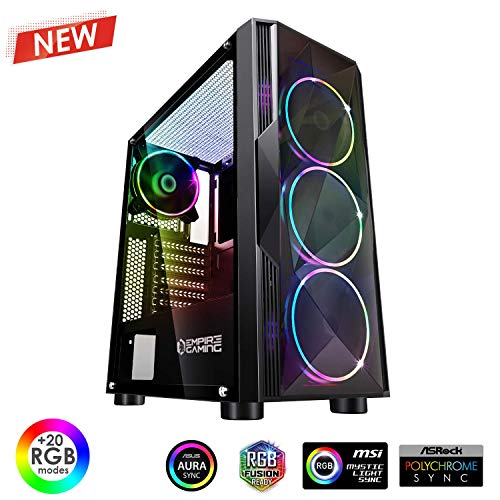 EMPIRE-GAMING--Caja-PC-Gamer-Diamond-ARGB-Torre-Mediana-ATX--Frontal-Diamante-Plexigls-y-Pared-Lateral-de-Vidrio-Templado--4-Ventiladores-LED-RGB-direccionables-120-mm
