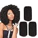 FASHION IDOL Afro Kinkys Bulk Human Hair for Dreadlock Extensions Loc Repair Braiding Twist Tight Afro Kinky Human Hair for Loc 3 Packs 150 Gram Natural Black 14 Inches 5.3 Oz