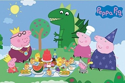SDore Peppa Pig Princess Picnic Edible 1/2 Half Sheet Image Frosting Cake Topper Birthday Party