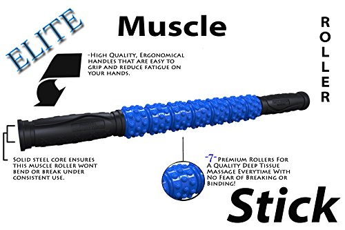 The Muscle Stick Elite Hard Massage Roller - Blue