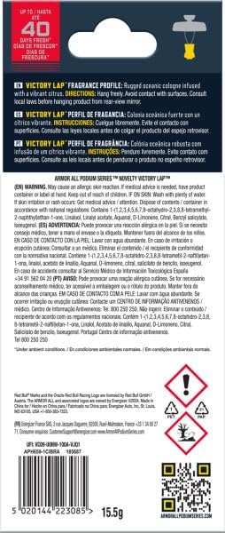 Ambientador de Carro Suspenso da Série™ Podium – Logótipo, fragrância Victory Lap™, Removedor de Odores do Automóvel, até 40 Dias de Frescura, desenvolvido em colaboração com a Oracle Red Bull Racing