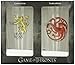 Dark Horse Deluxe Game of Thrones Pint Glass Set: Targaryen and Lannister