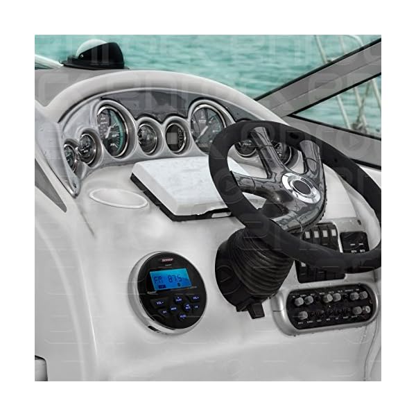 Jensen-AMFMUSB-Waterproof-Marine-Stereo-With-Enrock-Universal-USB-35MM-Auxiliary-Interface-Mount-WEnrock-Marine-Radio-Antenna-Black