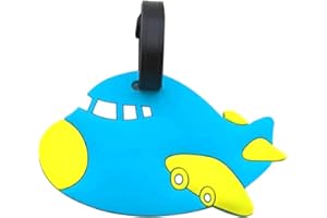 QFSH Silicone Luggage Tags Air Plane ShapeTravel Bag Tags Cute Identifier Suitcase Label Funny Plane Name Tags Travel Bag Tags for Kids