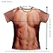 Eaglebeky Men Funny Muscle Tee shirt Undershirt 3D Print Short Sleeve T-Shirts Muscle Six Pack Abs T-shirt for Man (XL)