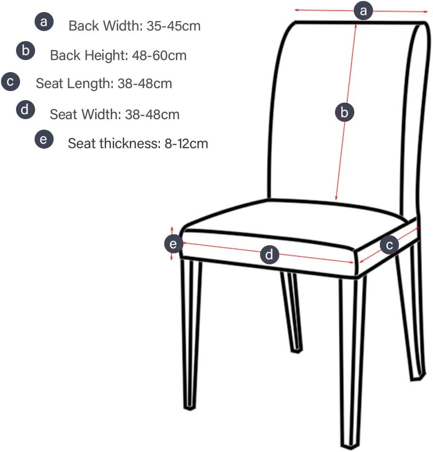 Leeyunbee Set of 6 Dining Chair Covers, Modern Elastic Stretch Chair Protector - Image 4