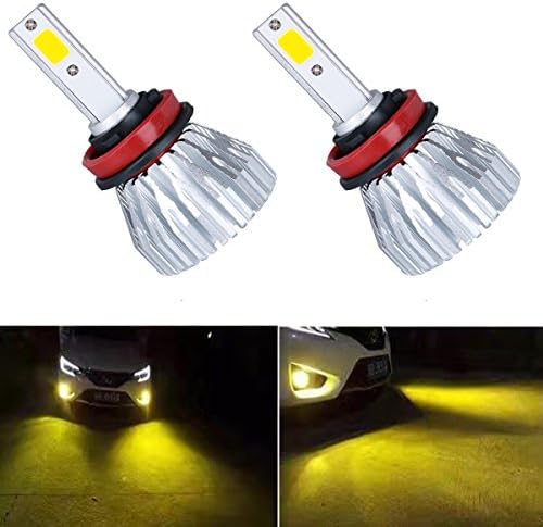 High Power 3200Lm LED Fog Light Bulbs with Strobe Flashing For Car Truck Fog Lamp Replacement,3000K Yellow (H11/H9/H8)