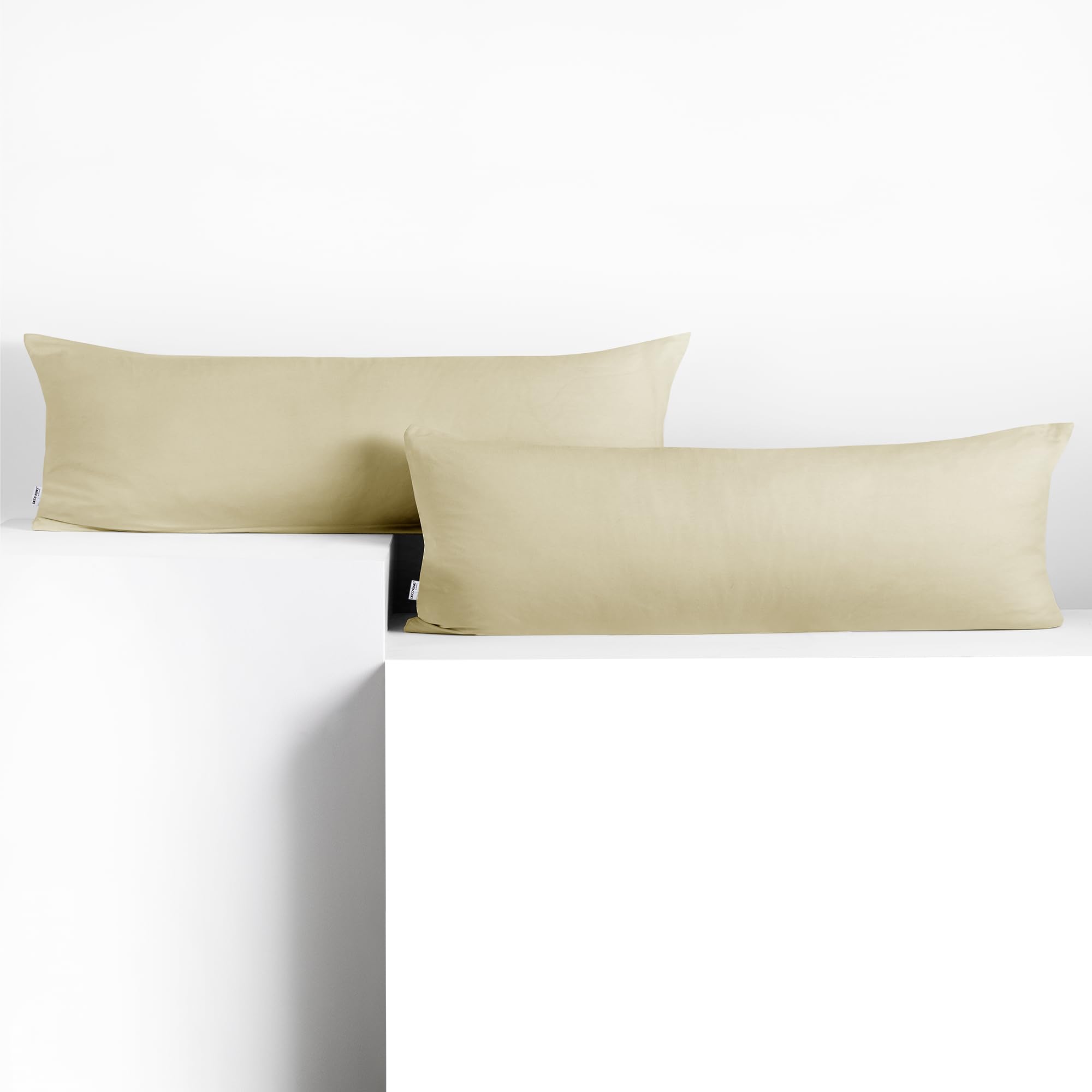 DecoKing 2 pillowcases 40 x 200 cm cotton zip beige amber