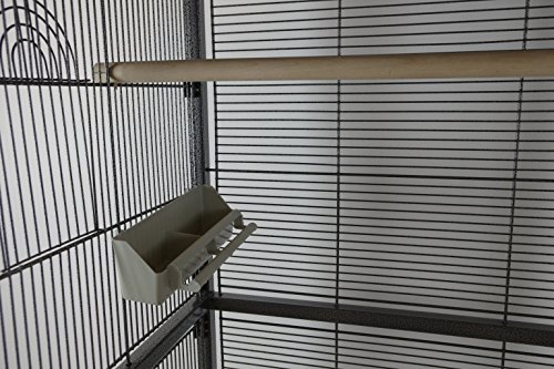 Homey Pet - 65" House Shape Bird Cockatoo Macaw Cage with Roof Casters, Feed Door, Perch, Metal Tray. Size: 23 ½" (W) x 23 ½" (L) x 54 ¼' (H). Item ID:PR-1610-BSV