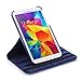 AiSMei Tab 4 8.0 Case, Rotating Stand Case For Samsung Galaxy Tab 4 8.0 SM-T330NU SM-T331, SM-T337 8-Inch Tablet PC, 8inch PU Leather Case + Bonus Stylus + Screen Protector - Navy Blue