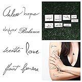 Tattify Typographic Temporary Tattoos - Idea Waves (Complete Set of 16) - Individual Styles Available - Premium Quality and Fashionable Temporary Tattoos - Tattoos that are long lasting and Waterproof