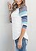 DREAGAL Women 3/4 Sleeve Striped Floral Print Raglan Tops Baseball T Shirt