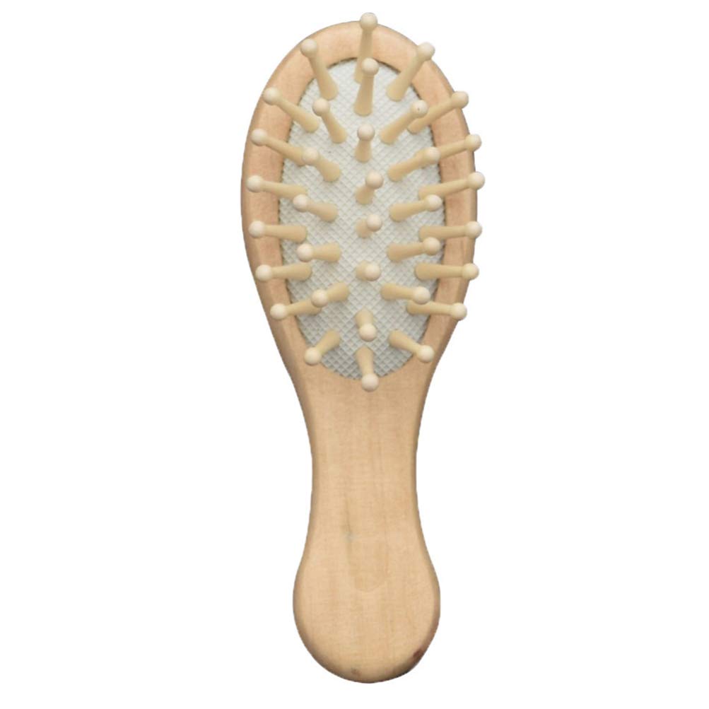 Healifty Wooden Massage Comb Hair Brushes Mini Scalp Massage Brush Salon Combs Hair Curling Hairdressing Tool for Women Men