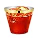 Gold Plastic Cups ~ 100 Heavy Duty Elegant Party Cups ~ Fancy Gold Rimmed Clear Old Fashion Tumblers ~ Recyclable and Disposable Wedding Cups