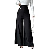 GORGLITTER Women's High Waisted Wide Leg Dress Pants Fall Baggy Palazzo Pants Business Casual Slacks Work Office Outfits