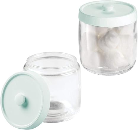 Bath Mdesign Glass Bathroom Countertop Storage Organizer Canister Apothecary Jar Shower Bathtub Accessories