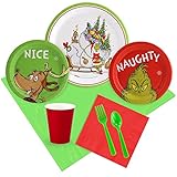 Costume SuperCenter Dr. Seuss Grinch Christmas Tableware Kit (Serves 8)