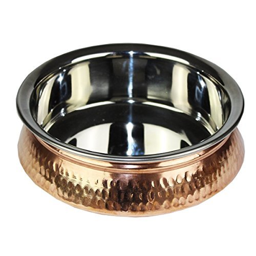 Avs Stores Serving Bowl Serving Dishes Copper and Steel Handi, Tureen "8" inches
