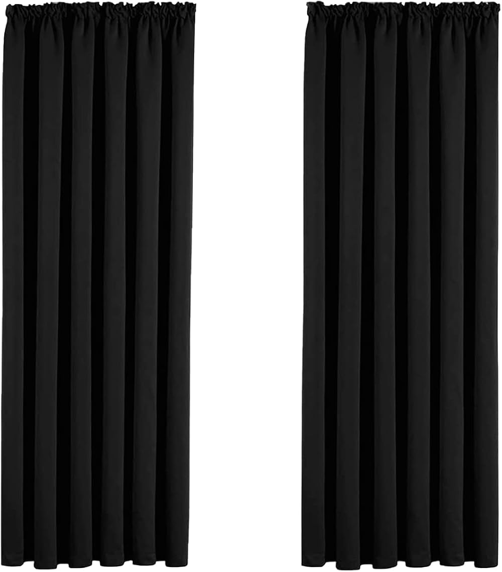 Aspire Homeware Blackout Curtains 46x54 Pencil Pleat Pair Thermal Insulated