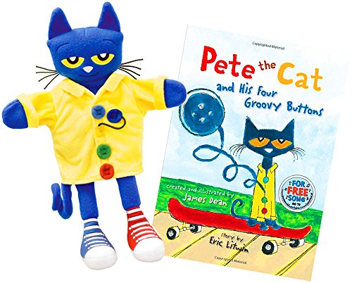 Pete the Cat and His Four Groovy Buttons Hand Puppet & Book Set