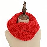 QBSM Womens Thick Soft Warm Ribbed Knit Winter Infinity Circle Loop Scarf