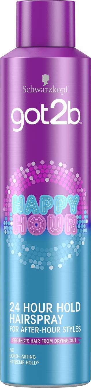 Schwarzkopf got2b Happy 24 Hour Hold Hairspray, 300 ml, Pack of 3, 300 ml (Pack of 1)