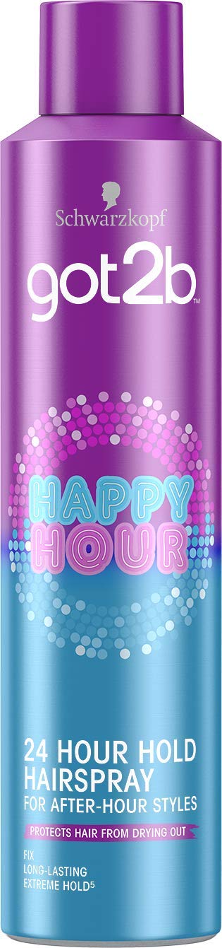 Schwarzkopf got2b Happy 24 Hour Hold Hairspray, 300 ml, Pack of 3